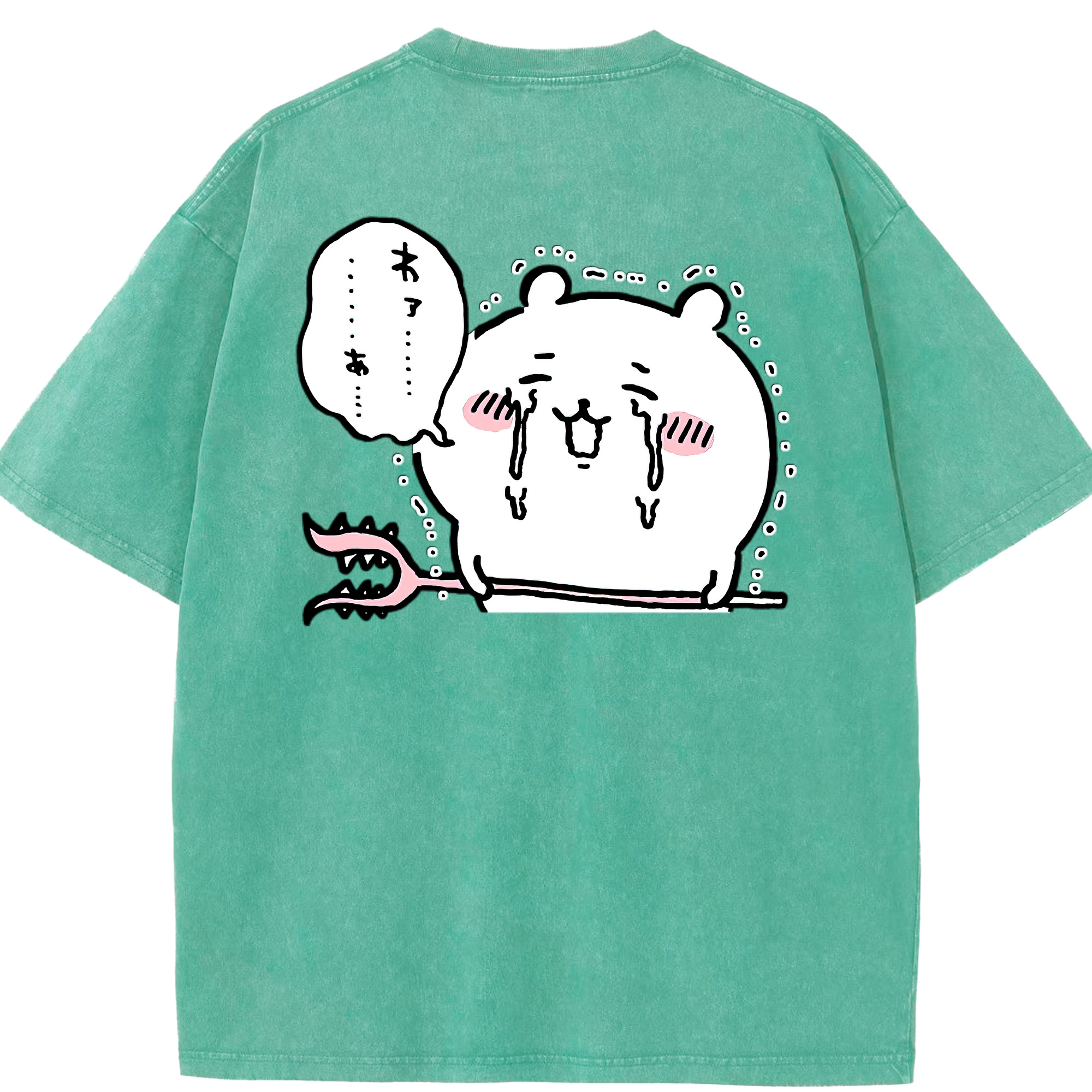 （画像用） ちいかわ ちいかわ Chii-kawa chiikawa 綿100% ヴィンテージ風 半袖Tシャツ（背面プリント）